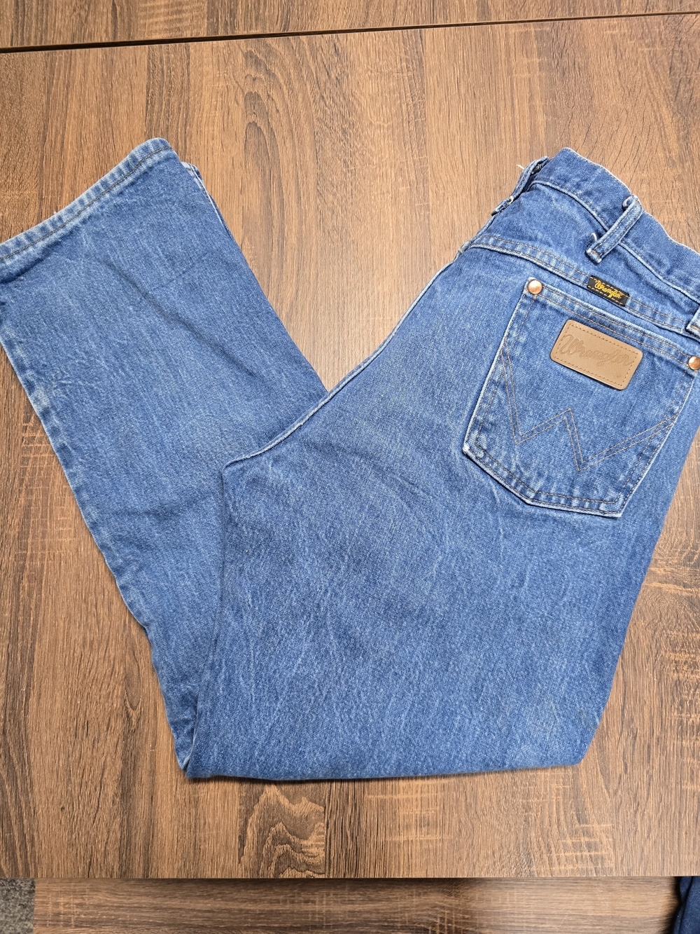 Vintage Wrangler Men's Jeans 36x29 Blue Straight Leg Western Cowboy